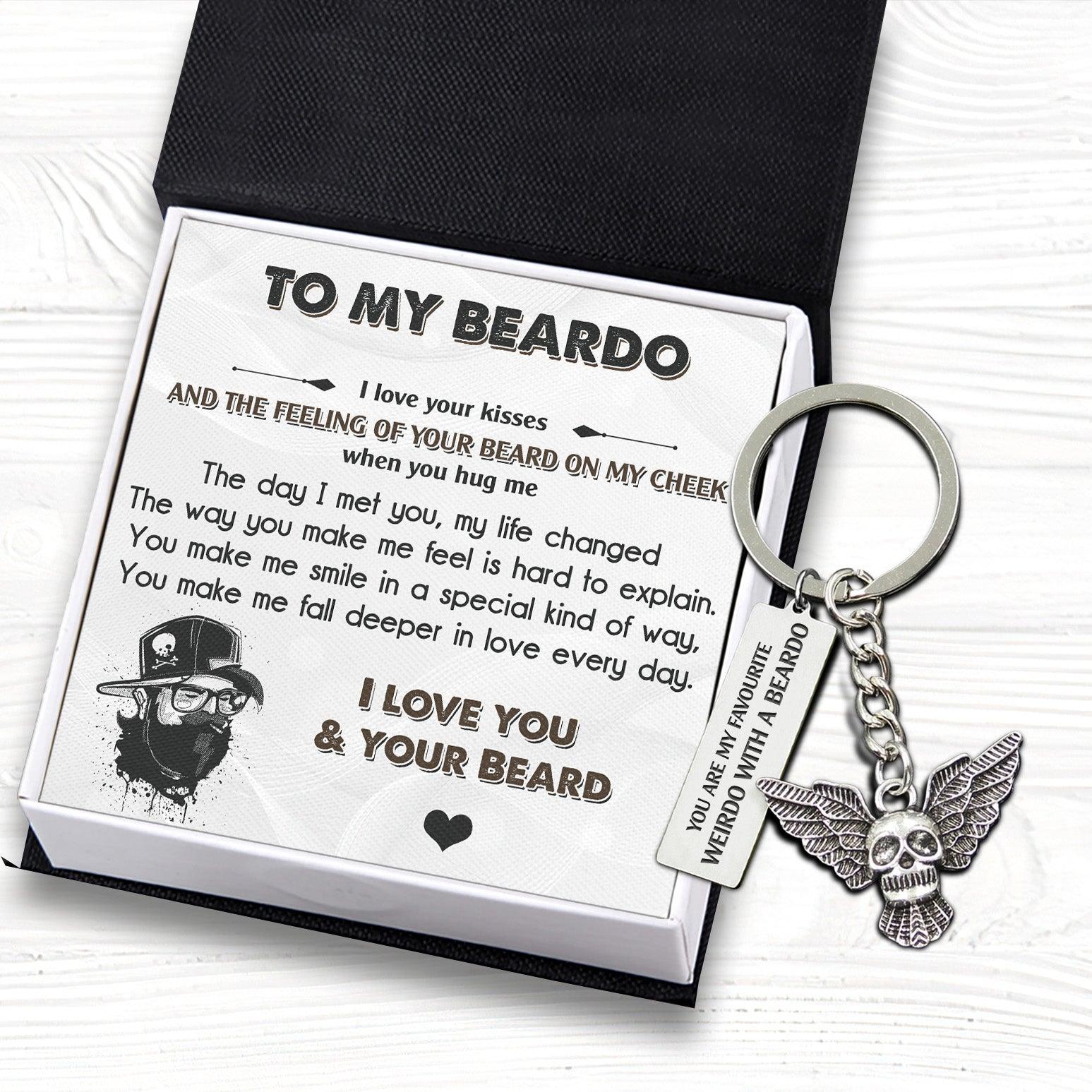 Fly Skull Keychain - Beard - To My Man - I Love You & Your Beard - Augkem26006 - Gifts Holder