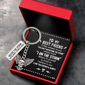 Fly Skull Keychain - Skull - Biker - To My Best Friend - I Love You Forever & Always - Augkem33001 - Gifts Holder