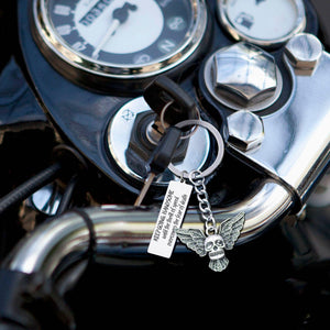 Fly Skull Keychain - Skull Biker - To My Man - Overcomes The Fear Of Death - Augkem26004 - Gifts Holder