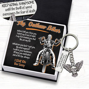 Fly Skull Keychain - Skull Biker - To My Man - You Are My Life - Augkem26003 - Gifts Holder