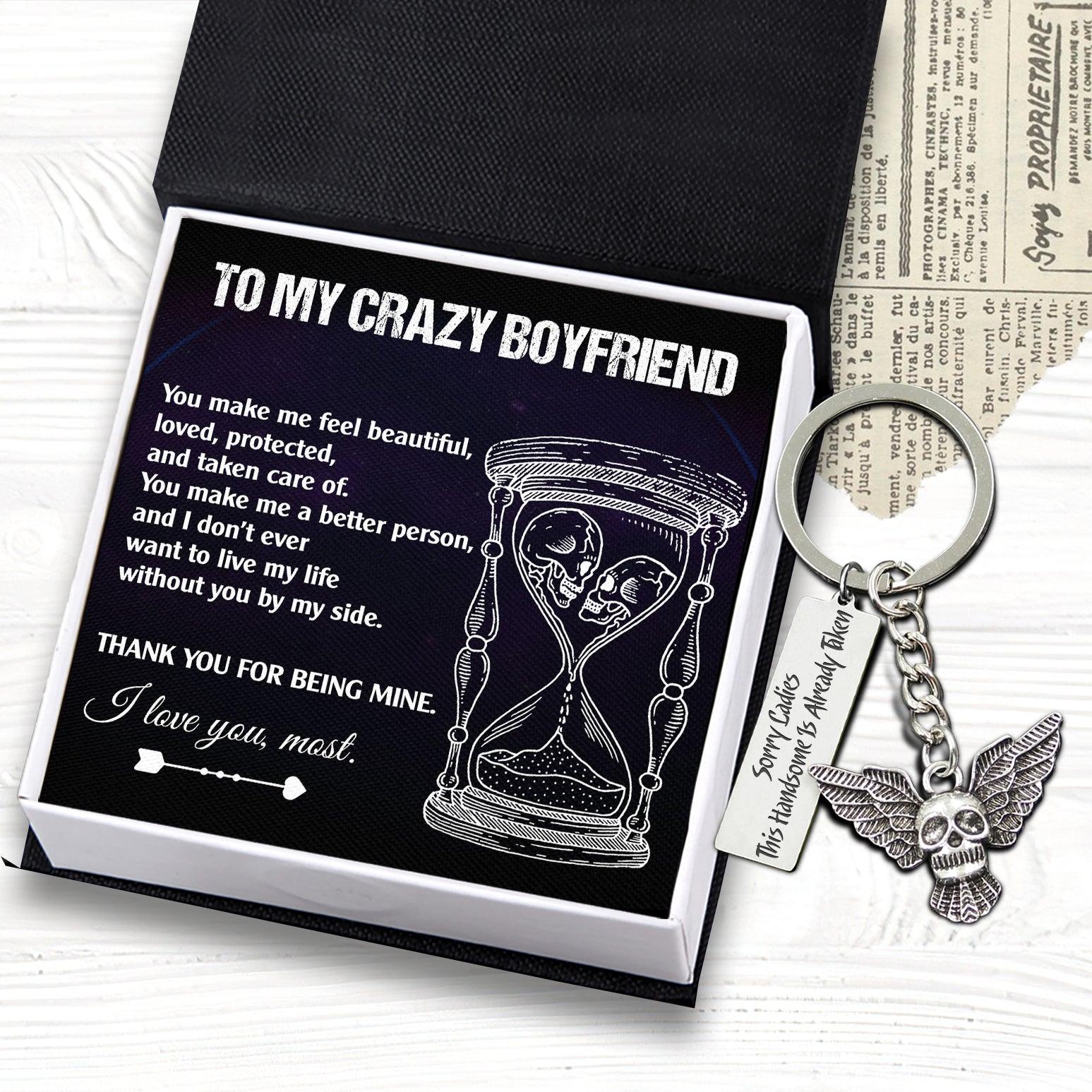 Fly Skull Keychain - Skull - To My Boyfriend - Thank You For Being Mine - Augkem12002 - Gifts Holder