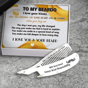 Folding Comb - Beard - To My Beardo - You Make Me Fall Deeper In Love Every Day - Augec26008 - Gifts Holder