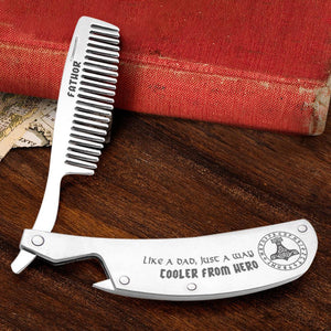 Folding Comb - Viking - To My Favorite Viking Fathor - Like A Dad, Just A Way Cooler From Hero - Augec18010 - Gifts Holder