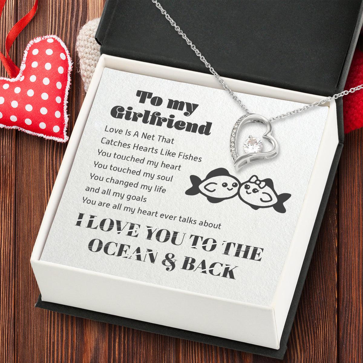 Forever Love Necklace - Fishing - To My Girlfriend - I Love You To The Ocean & Back - Ausnr13012 - Gifts Holder