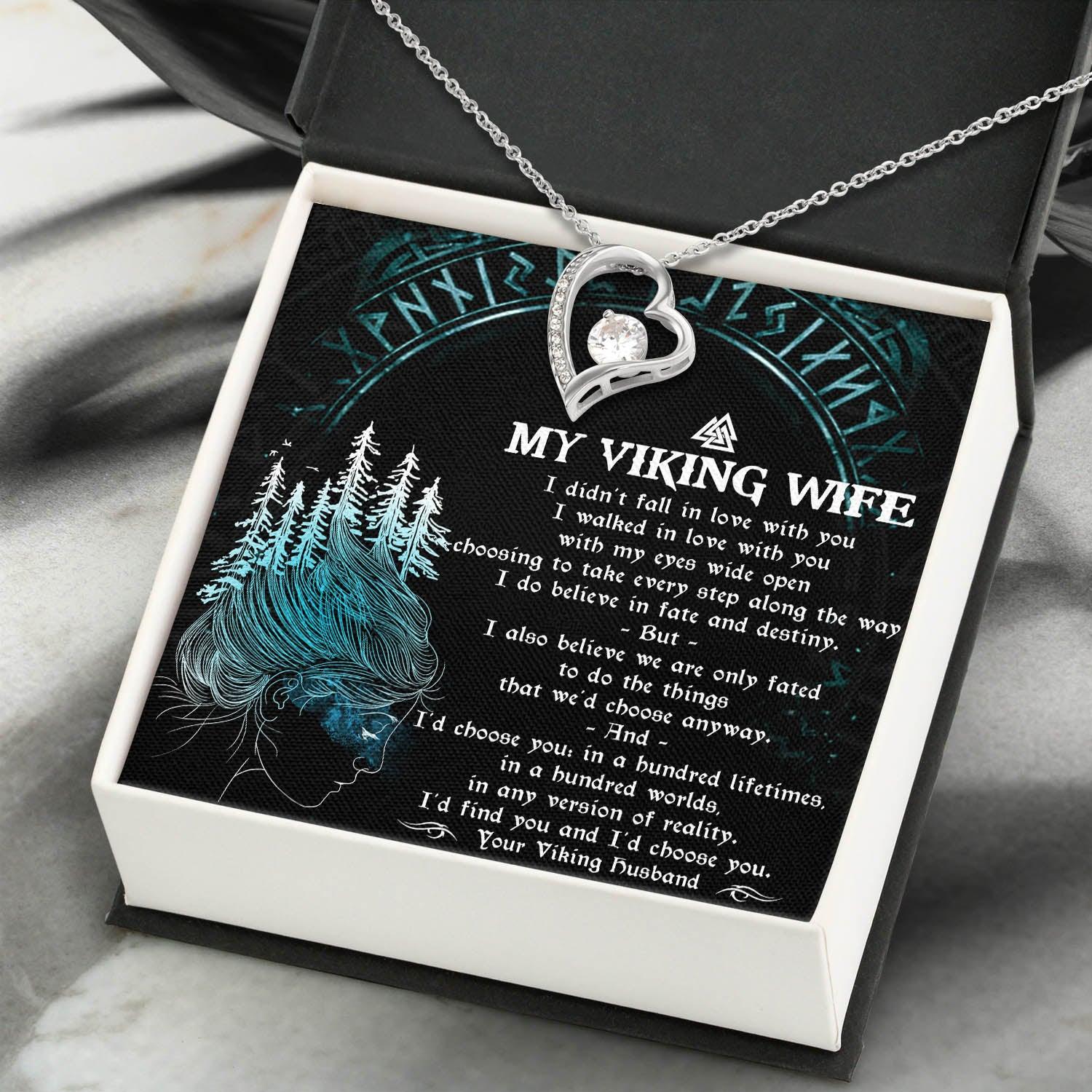 Forever Love Necklace - Viking - To My Viking Wife - I'd Find You And I'd Choose You - Ausnr15001 - Gifts Holder