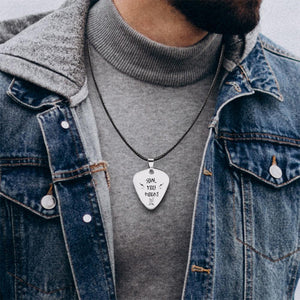 Guitar Pick Necklace - To My Son - I Will Always Carry You In My Heart - Augncx16001 - Gifts Holder
