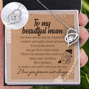 Heart Crystal Necklace - Family - To My Beautiful Mum - I Love You Forever And Always - Augnzk19012 - Gifts Holder