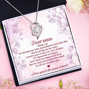 Heart Crystal Necklace - Family - To My Mum - I Love You To The Moon & Back - Augnzk19004 - Gifts Holder