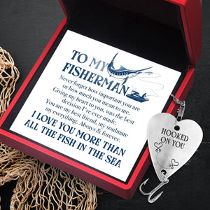 Heart Fishing Lure - Fishing - To My Man - I Love You More Than All The Fish In The Sea - Augfc26003 - Gifts Holder