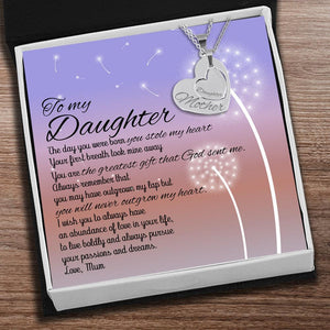 Heart Hollow Necklace Set - Family - To Daughter - The Day You Were Born You Stole My Heart - Augnfb17001 - Gifts Holder