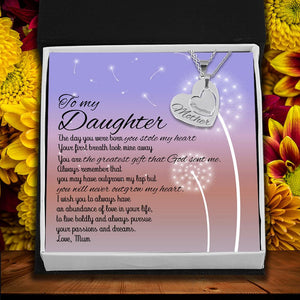 Heart Hollow Necklace Set - Family - To Daughter - The Day You Were Born You Stole My Heart - Augnfb17001 - Gifts Holder