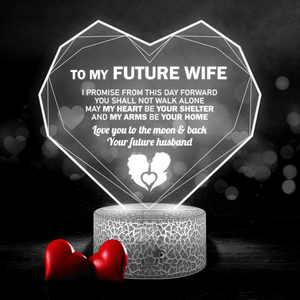 Heart Led Light - Family - To My Future Wife - Love You To The Moon & Back - Auglca25004 - Gifts Holder