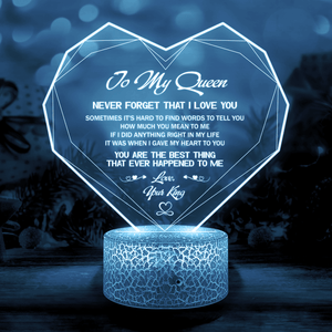 Heart Led Light - Family - To My Queen - Never Forget That I Love You - Auglca13013 - Gifts Holder