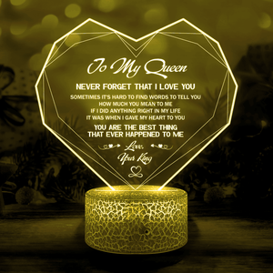 Heart Led Light - Family - To My Queen - Never Forget That I Love You - Auglca13013 - Gifts Holder