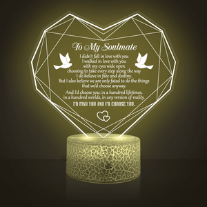 Heart Led Light - Family - To My Soulmate - I'd Choose You In Any Version Of Reality - Auglca13003 - Gifts Holder