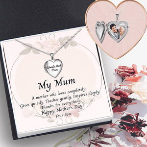 Heart Locket Necklace - Family - From Son - To My Mum - Happy Mother's Day - Augnzm19002 - Gifts Holder