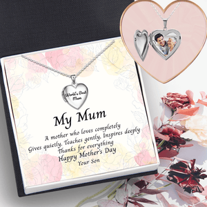 Heart Locket Necklace - Family - From Son - To My Mum - Happy Mother's Day - Augnzm19002 - Gifts Holder