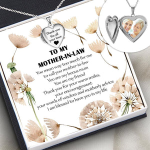 Heart Locket Necklace - Family - To My Mother-In-Law - Thank You For Your Warm Smiles - Augnzm19005 - Gifts Holder