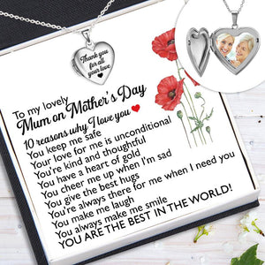 Heart Locket Necklace - Family - To My Mum - 10 Reasons Why I Love You - Augnzm19009 - Gifts Holder