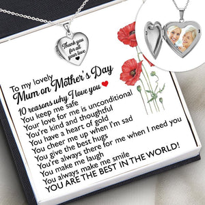 Heart Locket Necklace - Family - To My Mum - 10 Reasons Why I Love You - Augnzm19009 - Gifts Holder