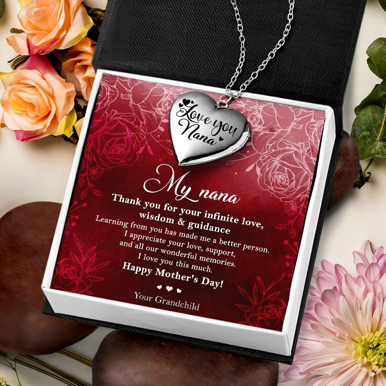 Heart Locket Necklace - Family - To My Nana - Happy Mother's Day - Augnzm21001 - Gifts Holder