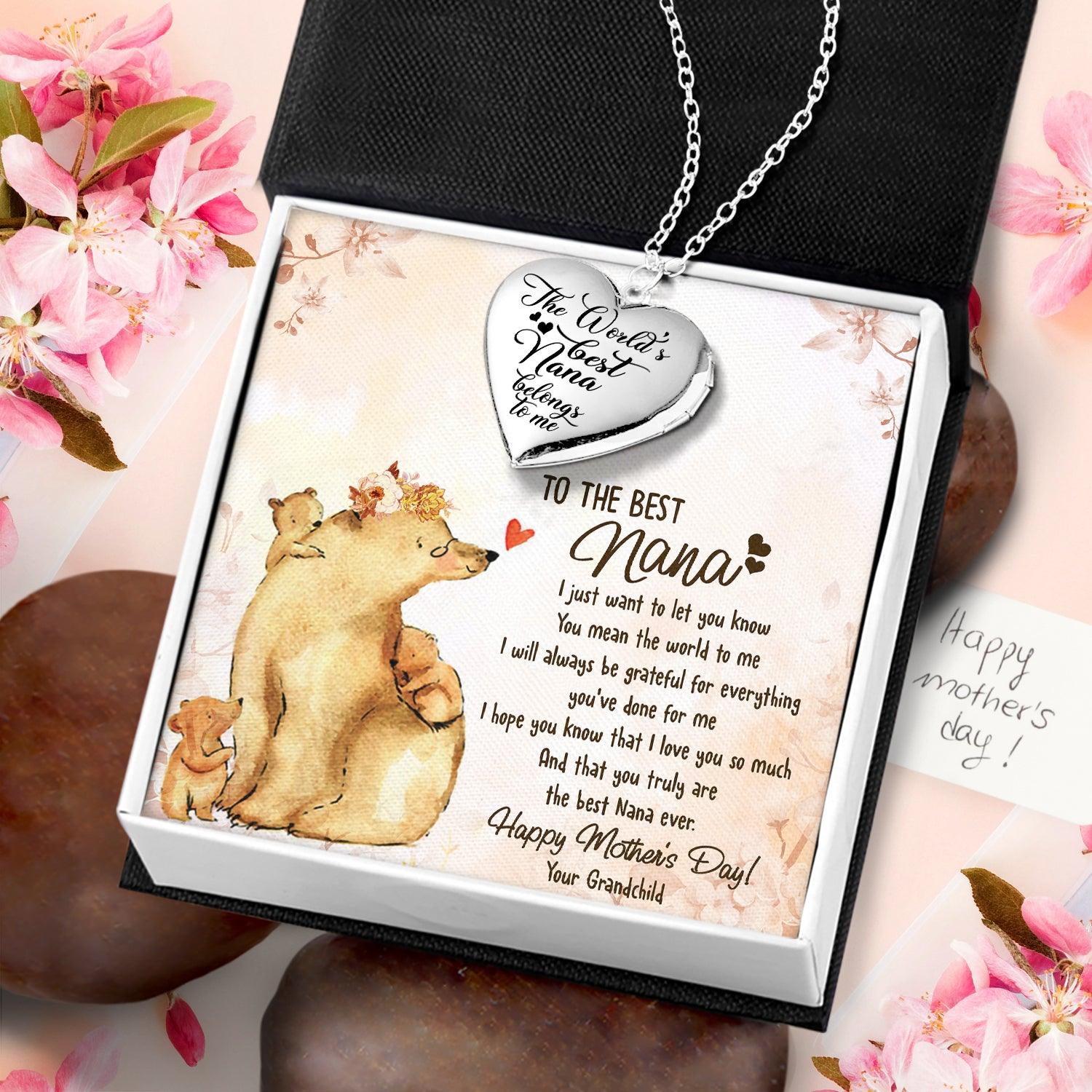 Heart Locket Necklace - Family - To My Nana - Happy Mother's Day - Augnzm21003 - Gifts Holder