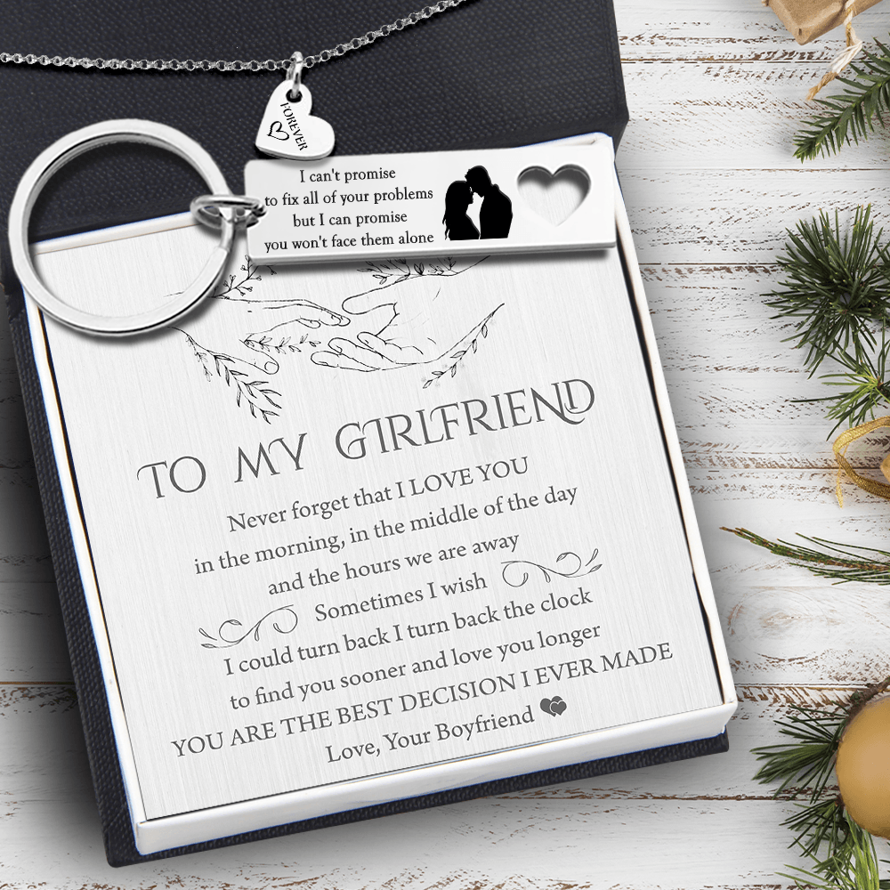 Heart Necklace & Keychain Gift Set - Family - To My Girlfriend - I Love You - Augnc13002 - Gifts Holder