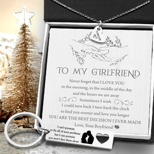 Heart Necklace & Keychain Gift Set - Family - To My Girlfriend - I Love You - Augnc13002 - Gifts Holder