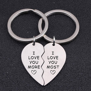 Heart Puzzle Keychain - I Love You More - I Love You Most - Gkf26001