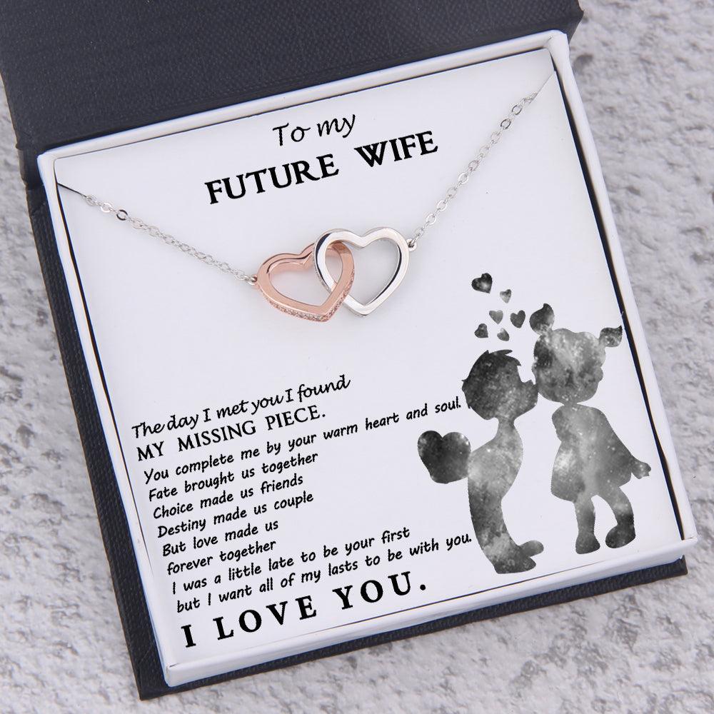 Interlocked Heart Necklace - To My Future Wife - Love Made Us Forever Together - Augnp25003 - Gifts Holder