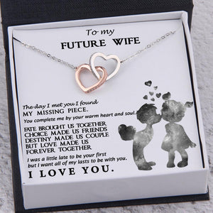 Interlocked Heart Necklace - To My Future Wife - You Complete Me By Your Warm Heart - Augnp25002 - Gifts Holder