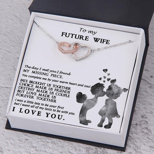 Interlocked Heart Necklace - To My Future Wife - You Complete Me By Your Warm Heart - Augnp25002 - Gifts Holder