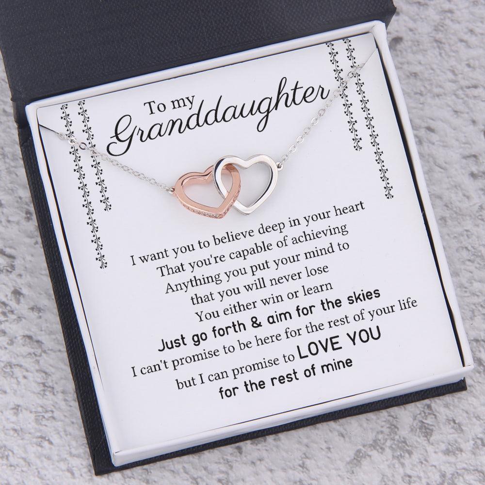 Interlocked Heart Necklace - To My Granddaughter - I Want You To Believe Deep In Your Heart - Augnp23001 - Gifts Holder