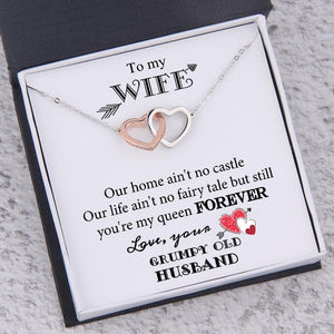 Interlocked Heart Necklace - To My Wife - You Are My Queen Forever - Augnp15001 - Gifts Holder