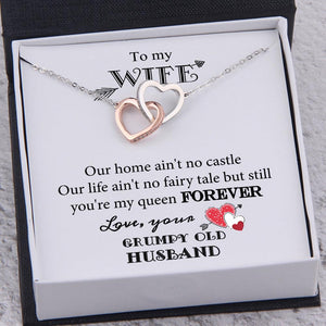 Interlocked Heart Necklace - To My Wife - You Are My Queen Forever - Augnp15001 - Gifts Holder