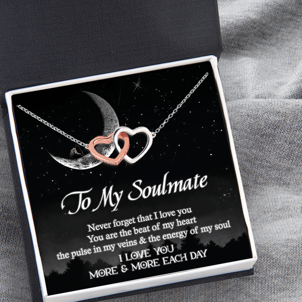 Interlocking Hearts Necklace - Family - To My Soulmate - You Are The Energy Of My Soul - Ausnp13003 - Gifts Holder