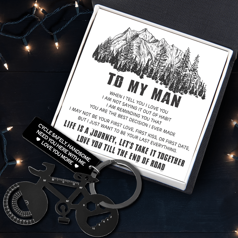 Jet Black Cycling Multi-tool Keychain - Cycling - To My Man - I Just Want To Be Your Last Everything - Augkzo26007 - Gifts Holder