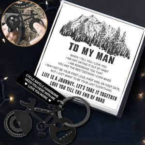 Jet Black Cycling Multi-tool Keychain - Cycling - To My Man - I Just Want To Be Your Last Everything - Augkzo26007 - Gifts Holder