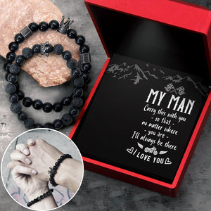 King & Queen Couple Bracelets - Biker - To My Man - I Love You - Augbae26004 - Gifts Holder