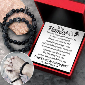 King & Queen Couple Bracelets - Family - To My Fianceé - I Can't Wait To Marry You - Augbae25004 - Gifts Holder