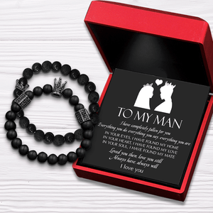 King & Queen Couple Bracelets - Family - To My Man - Loved You Then, Love You Still - Augbae26005 - Gifts Holder