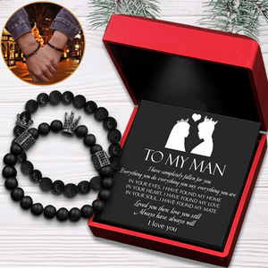 King & Queen Couple Bracelets - Family - To My Man - Loved You Then, Love You Still - Augbae26005 - Gifts Holder