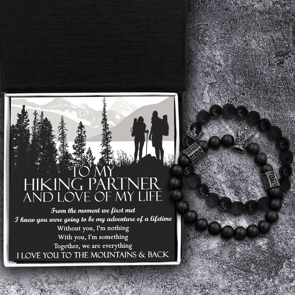 King & Queen Couple Bracelets - Hiking - To My Hiking Partner - Together, We Are Everything - Augbae13003 - Gifts Holder