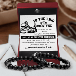 King & Queen Couple Bracelets - Hiking - To My Man - I Love You To The Mountains & Back - Augbae26010 - Gifts Holder