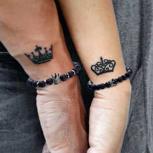 King & Queen Couple Bracelets - Skull - To A New Mum - I Am On Your Side To Support You And To Build You Up - Augbae15003 - Gifts Holder