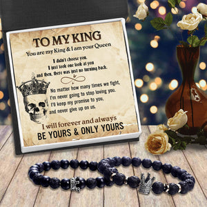 King & Queen Couple Bracelets - Skull - To My Man - Be Yours & Only Yours - Augbae26008 - Gifts Holder