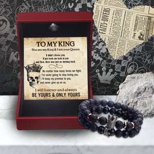 King & Queen Couple Bracelets - Skull - To My Man - Be Yours & Only Yours - Augbae26008 - Gifts Holder