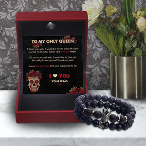 King & Queen Couple Bracelets - Skull - To My Only Queen - You're The Best Thing That Ever Happened To Me - Augbae13010 - Gifts Holder
