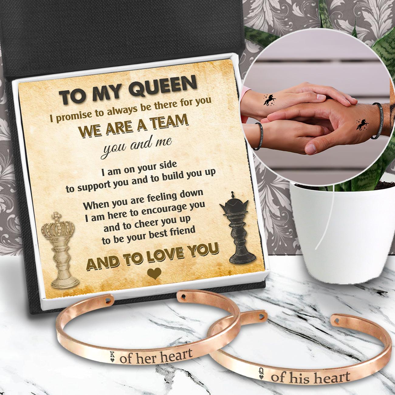 King & Queen Couple Bracelets - Skull - To My Queen - I Promise To Always Be There For You - Augbt13011 - Gifts Holder