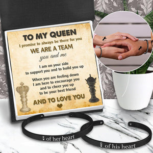 King & Queen Couple Bracelets - Skull - To My Queen - I Promise To Always Be There For You - Augbt13011 - Gifts Holder